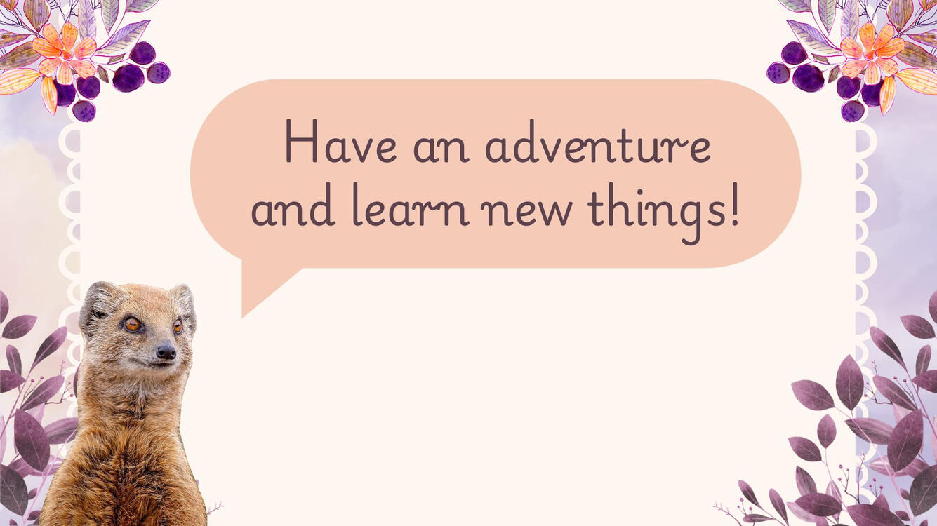 a moody purple and pink children's book cover with a school and hexagonal stone pillars in the background. In the foreground, a black girl in a white dress and brown jacket holds a book while a blue bird sits on her shoulder. A black boy and a girl with go